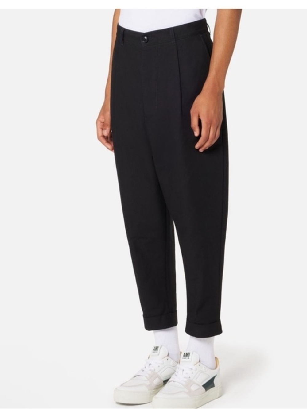 Ami Paris Technical Jogger Pants Black Small  Cuff Carrot Trouser Unisex